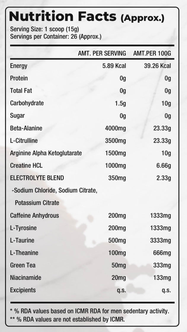RAMPAGE EXPLOSION 400 GRAMS (PRE WORKOUT)