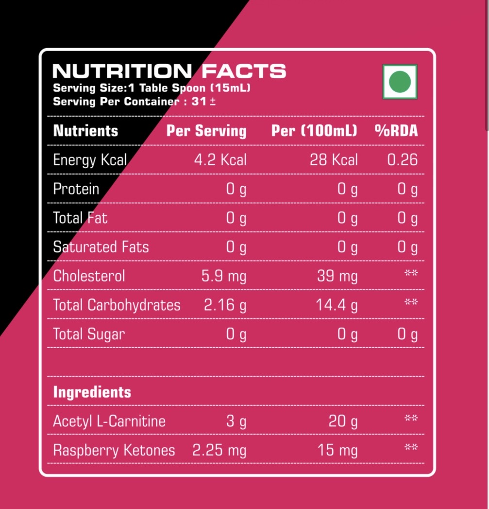 L-CARNITINE 3000MG WITH RASPBERRY KETONES